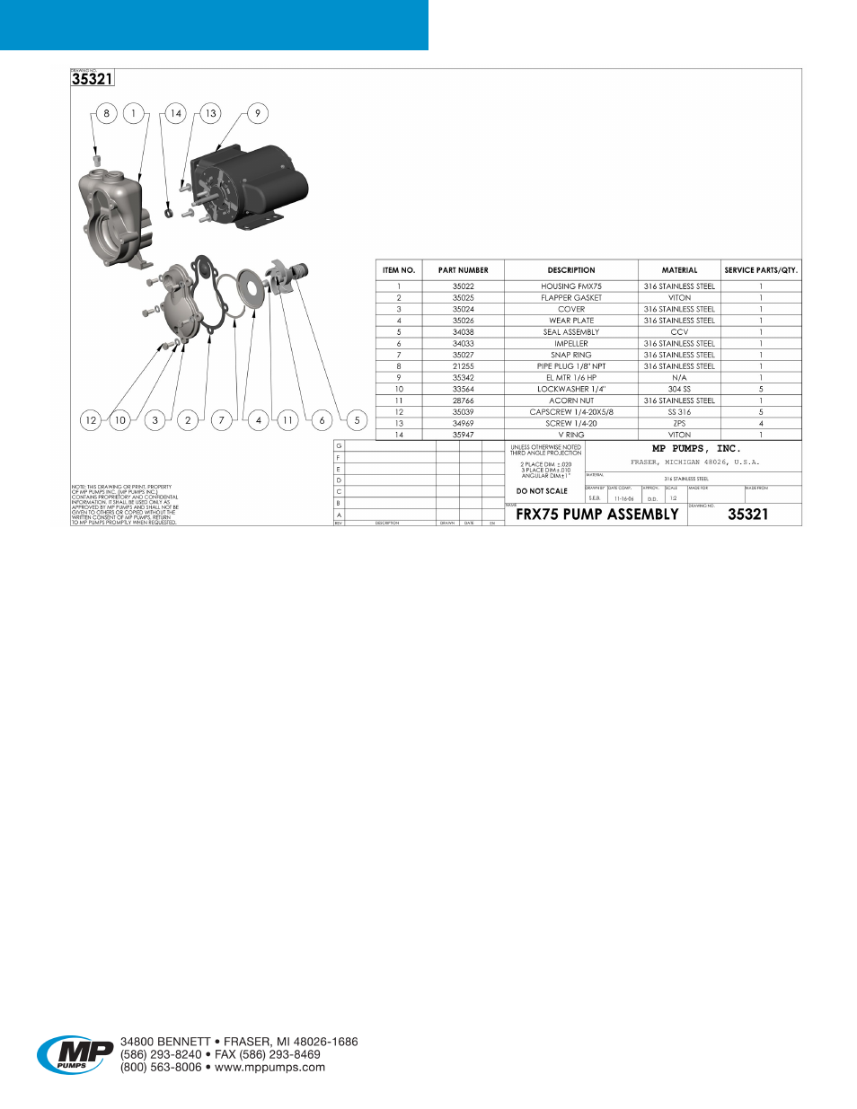 Frx 75-sp | MP Pumps FRX 75-SP User Manual | Page 4 / 4