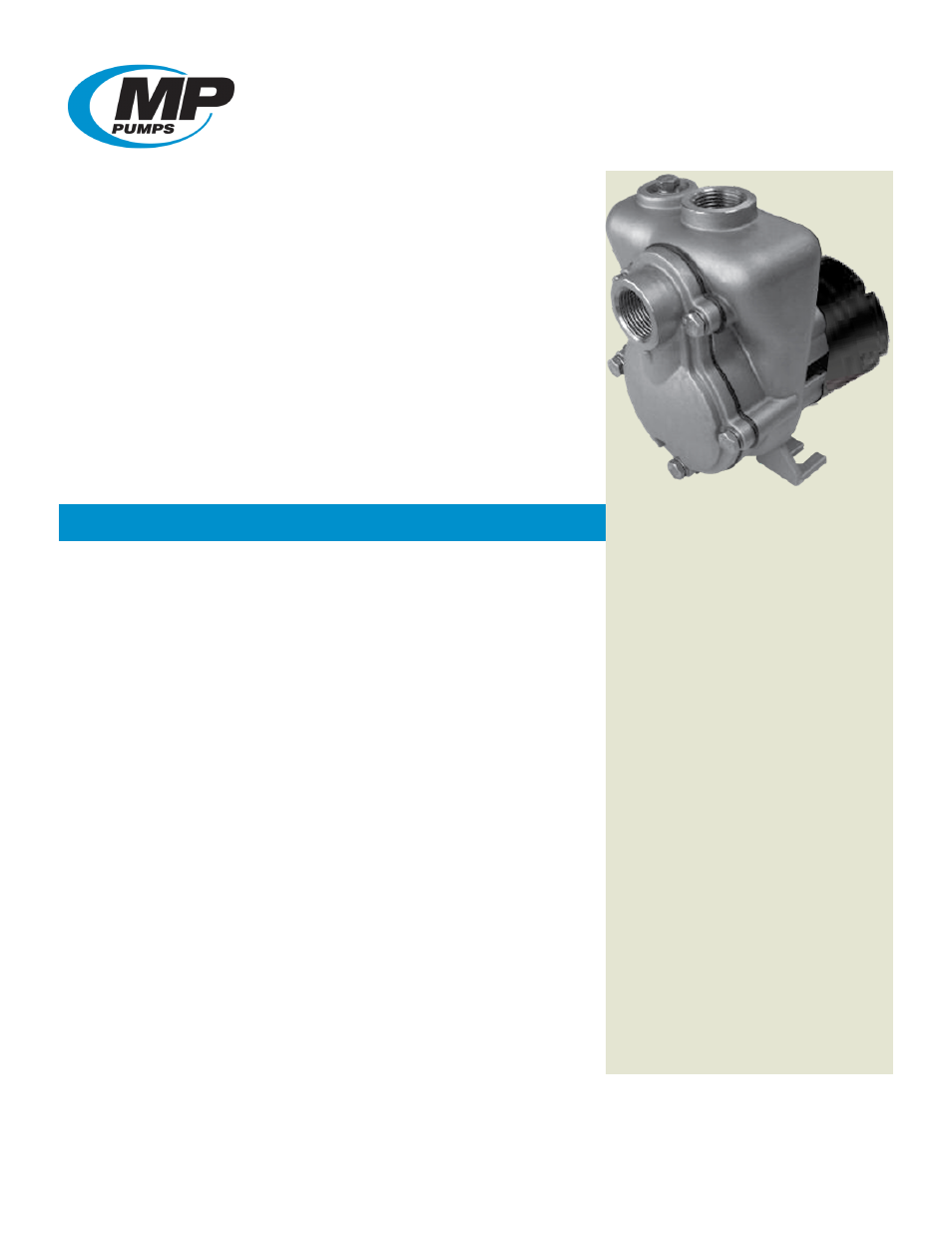 MP Pumps FRX 75-SP HYDRAULIC User Manual | 4 pages