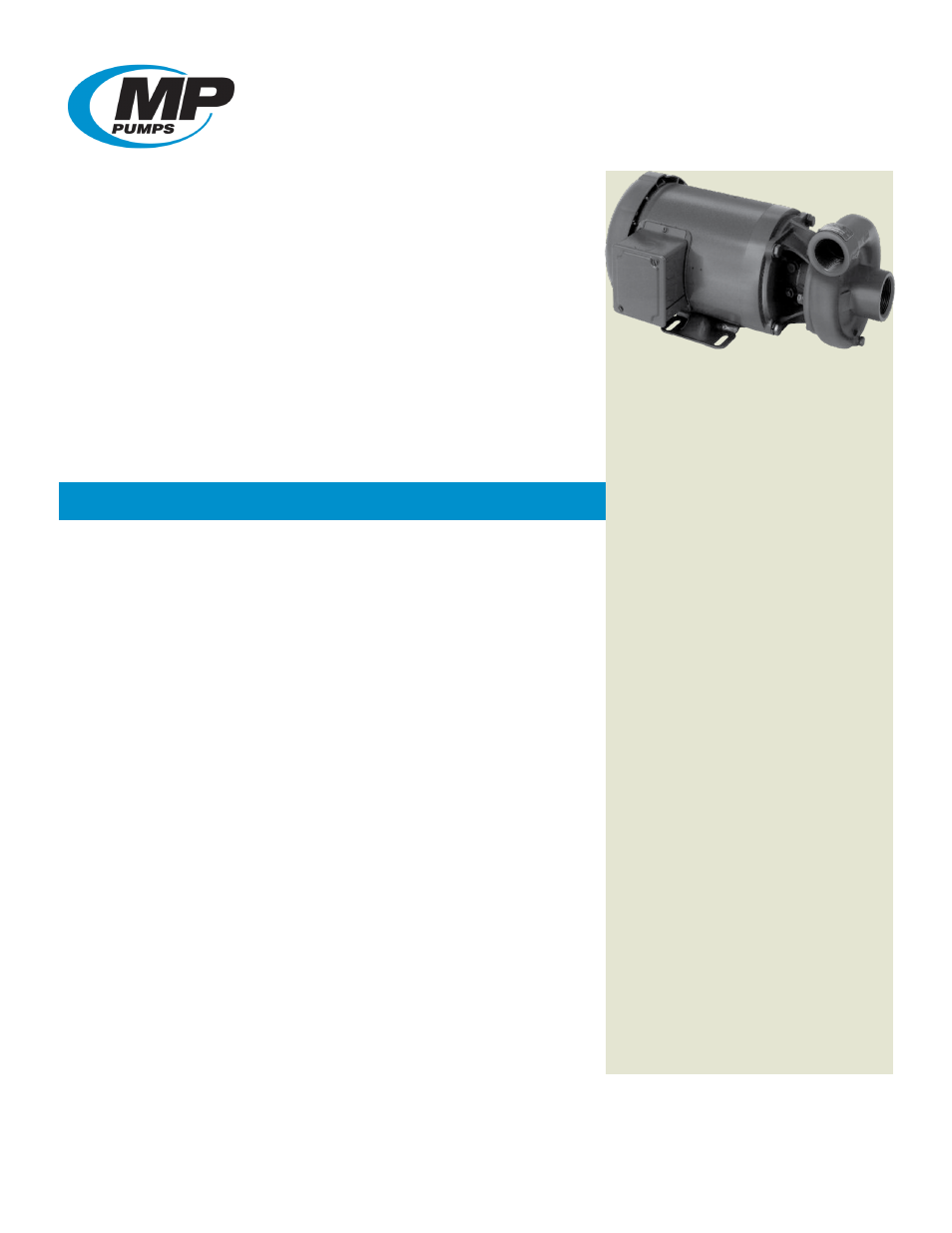 MP Pumps 130 Series User Manual | 5 pages