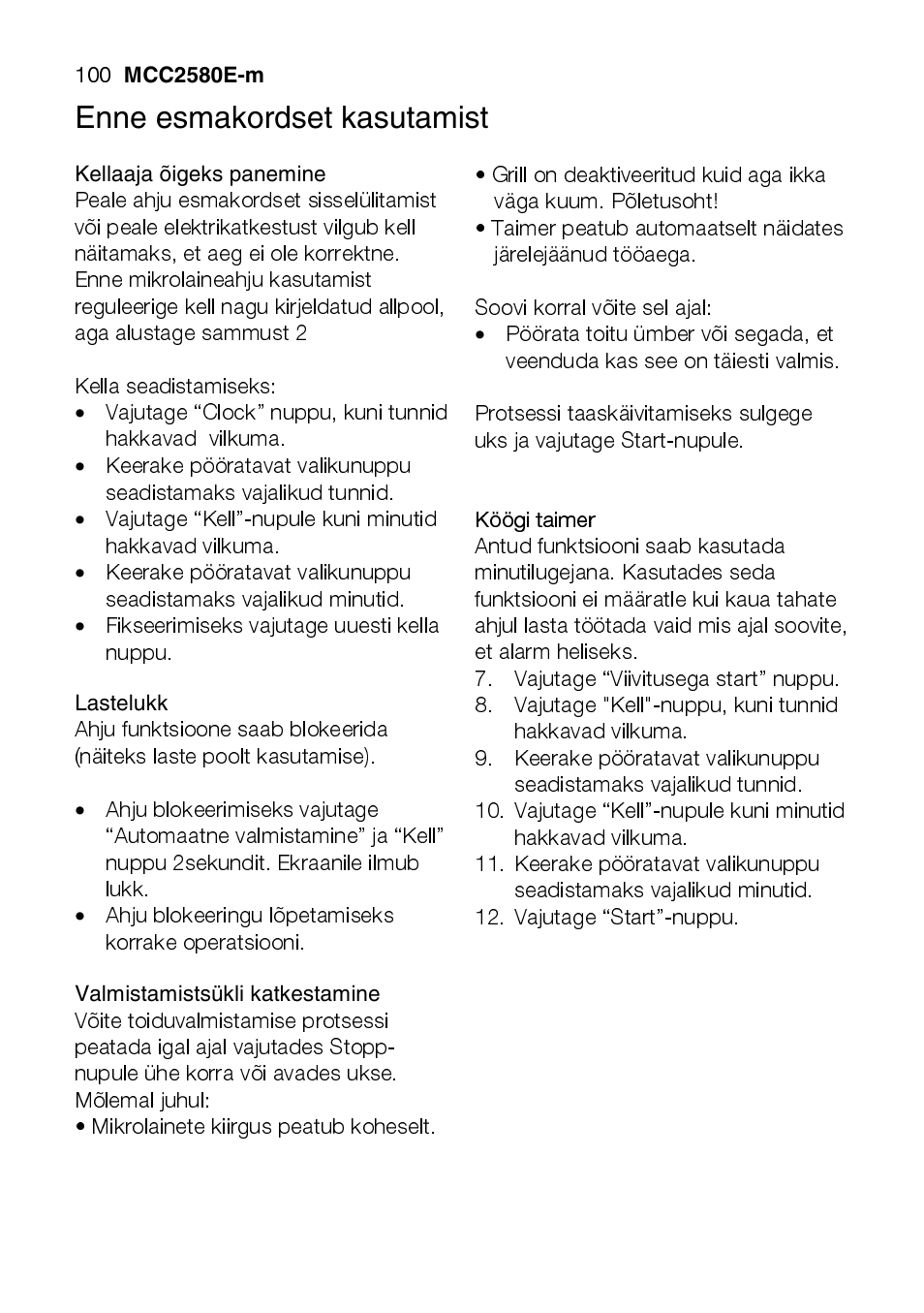 AEG MCC2580E-M User Manual | Page 100 / 284