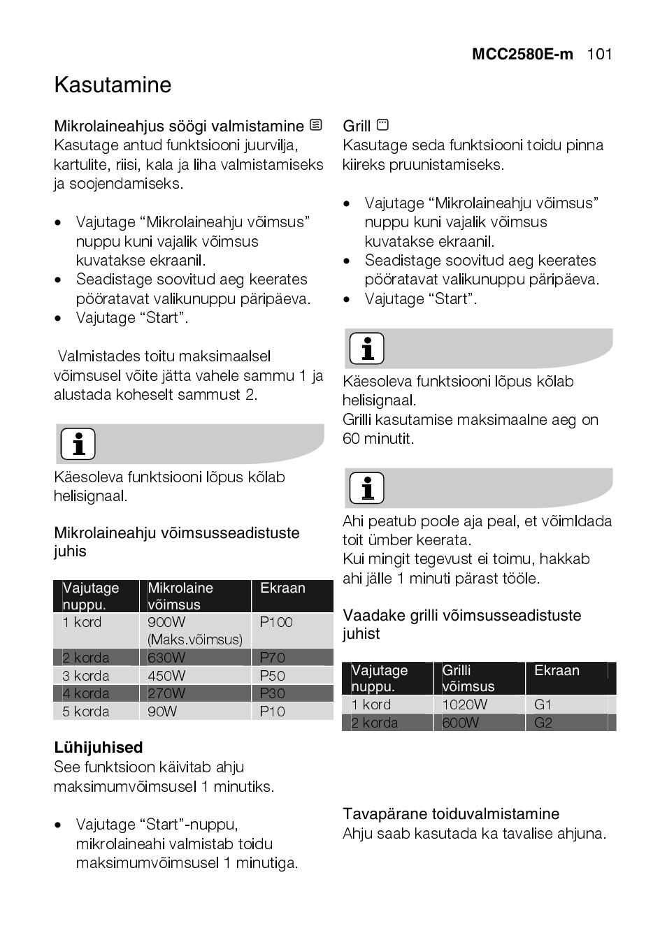 AEG MCC2580E-M User Manual | Page 101 / 284