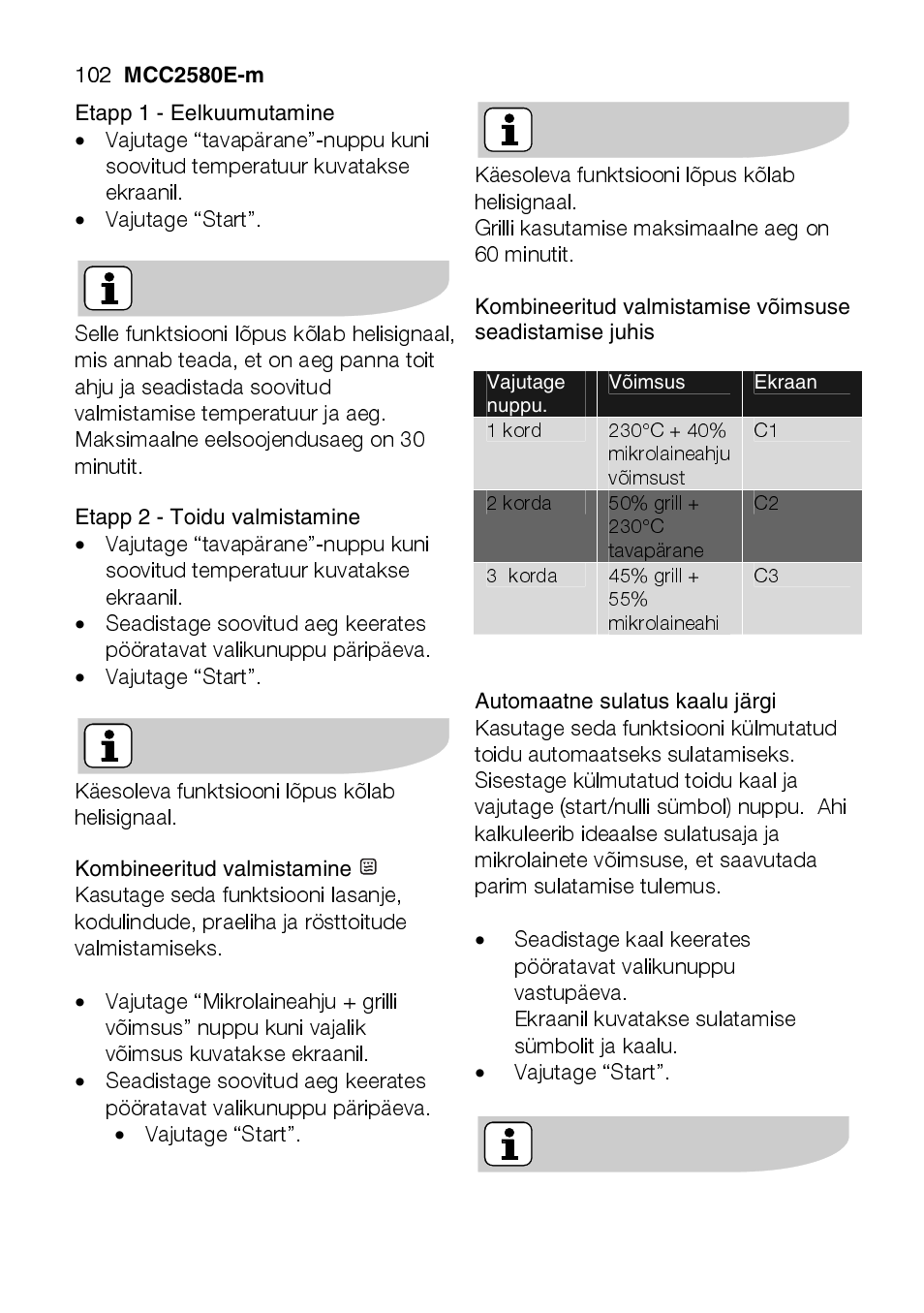 AEG MCC2580E-M User Manual | Page 102 / 284