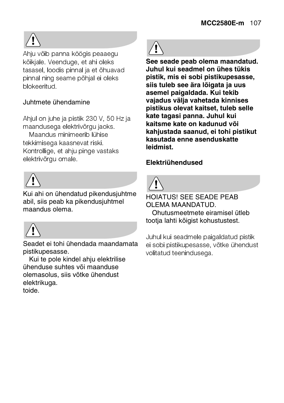 AEG MCC2580E-M User Manual | Page 107 / 284