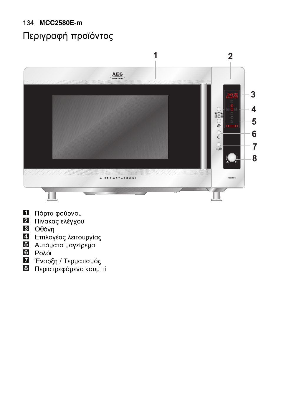 Περιγραφή προϊόντος | AEG MCC2580E-M User Manual | Page 134 / 284