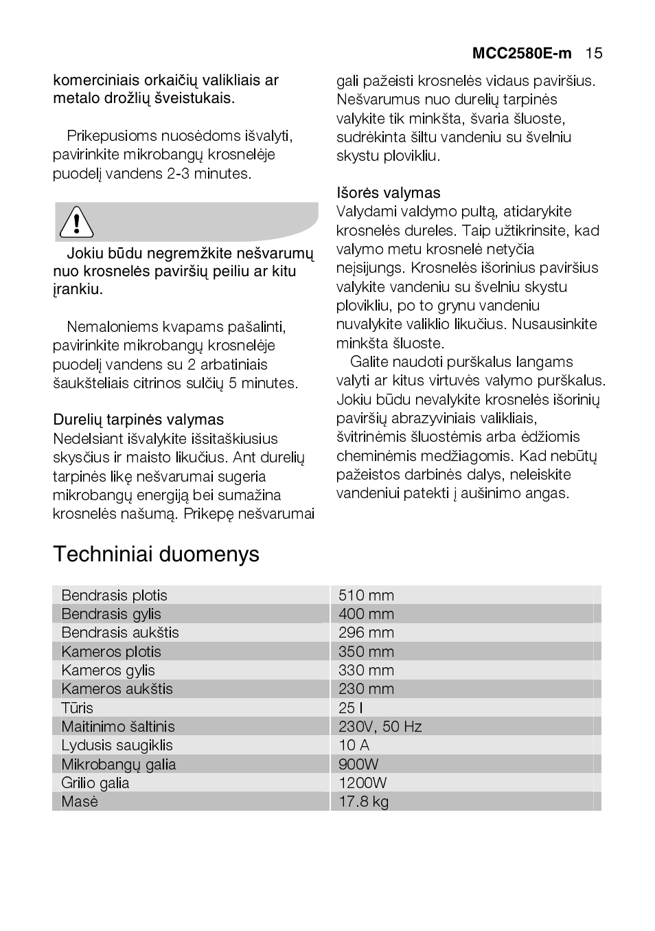 AEG MCC2580E-M User Manual | Page 15 / 284