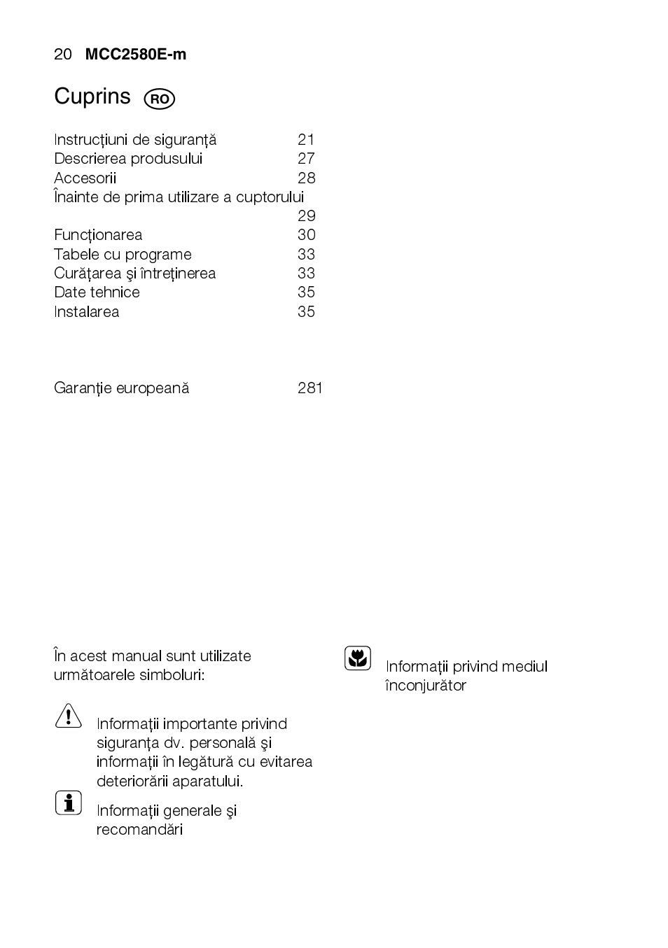 AEG MCC2580E-M User Manual | Page 20 / 284