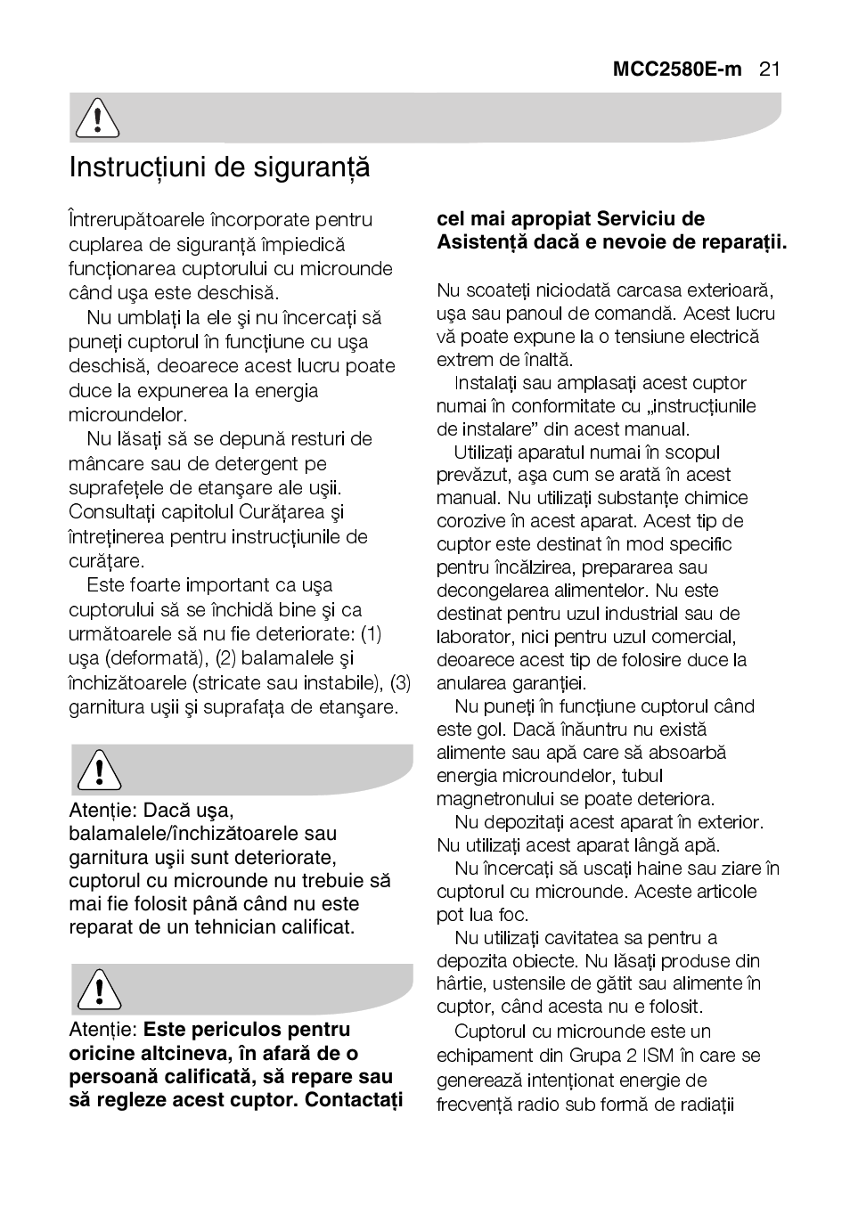 AEG MCC2580E-M User Manual | Page 21 / 284