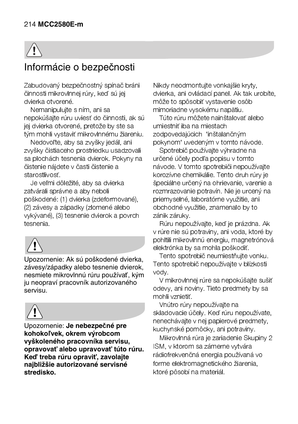 AEG MCC2580E-M User Manual | Page 214 / 284