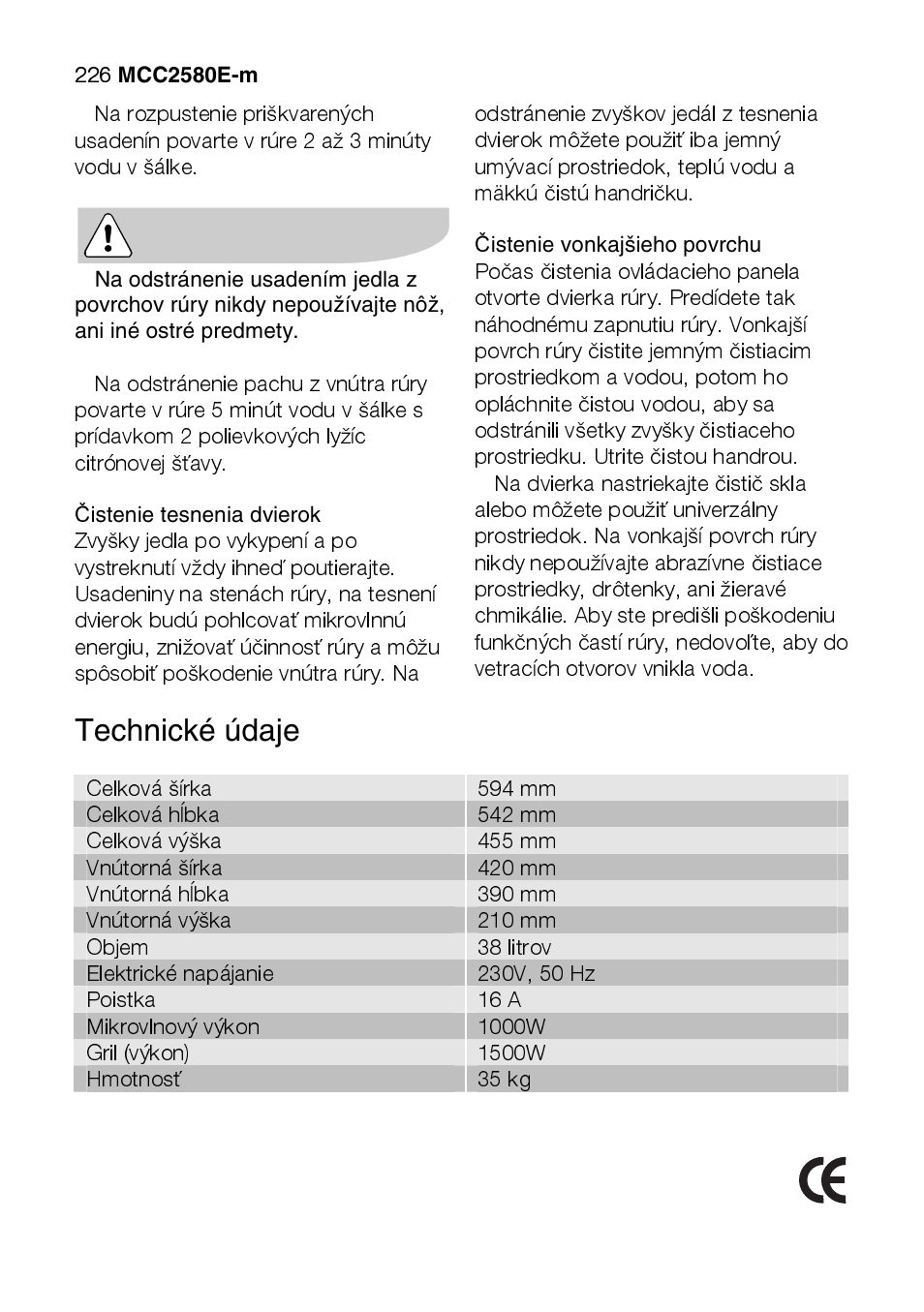 AEG MCC2580E-M User Manual | Page 226 / 284