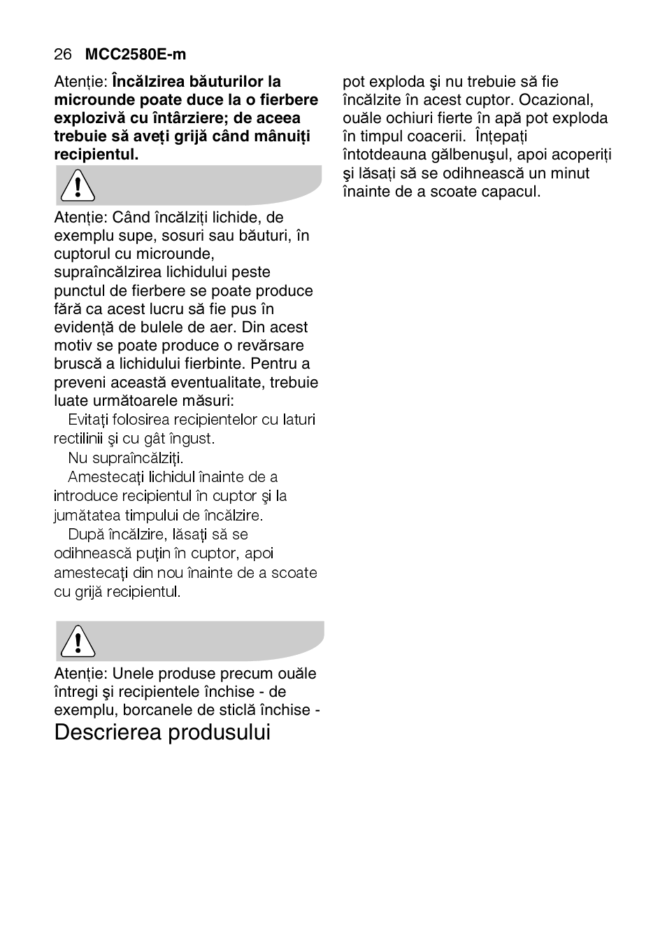Descrierea produsului | AEG MCC2580E-M User Manual | Page 26 / 284