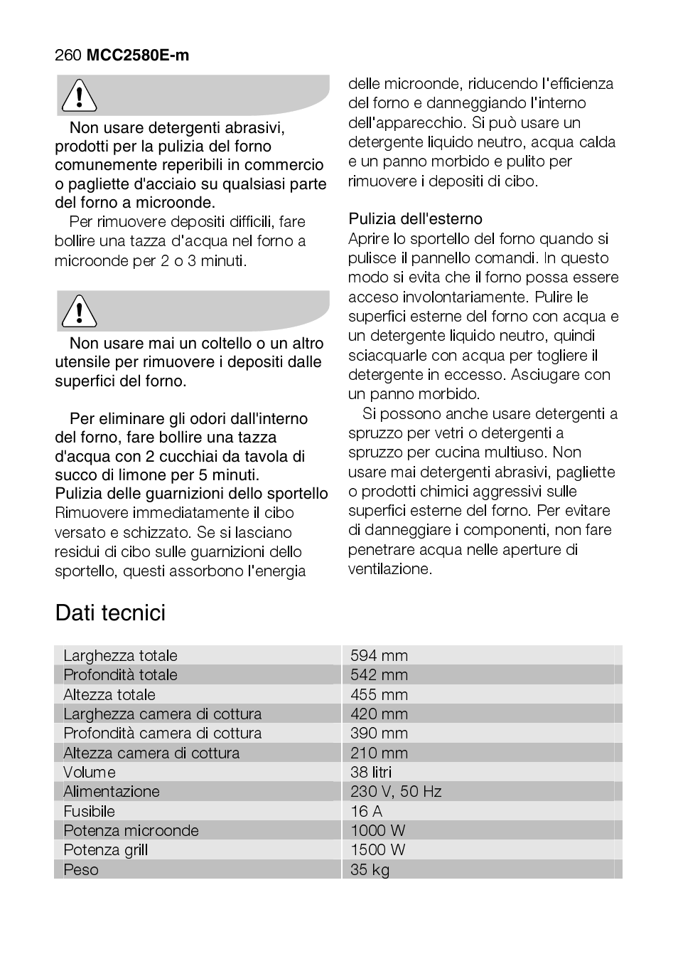 AEG MCC2580E-M User Manual | Page 260 / 284
