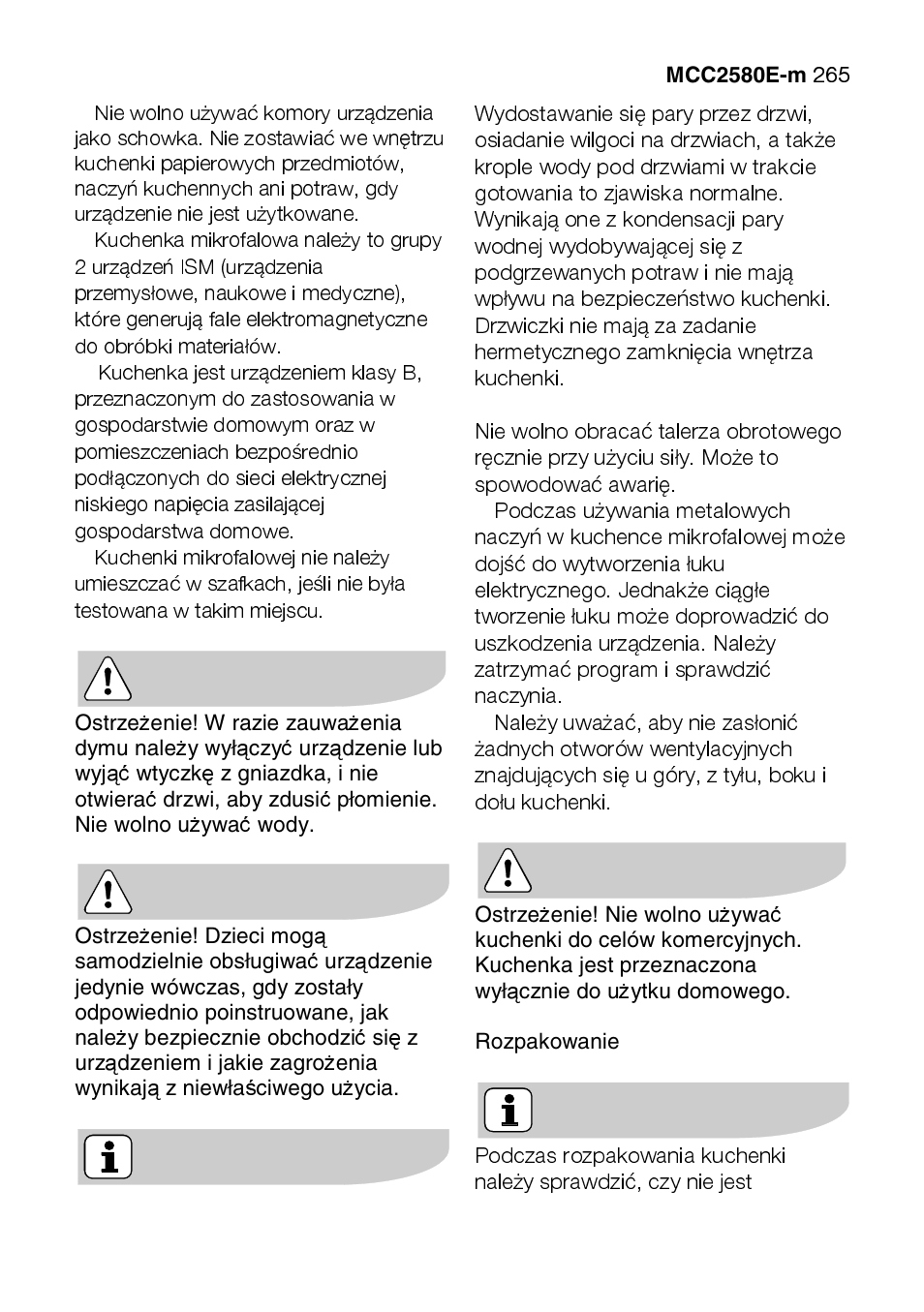 AEG MCC2580E-M User Manual | Page 265 / 284