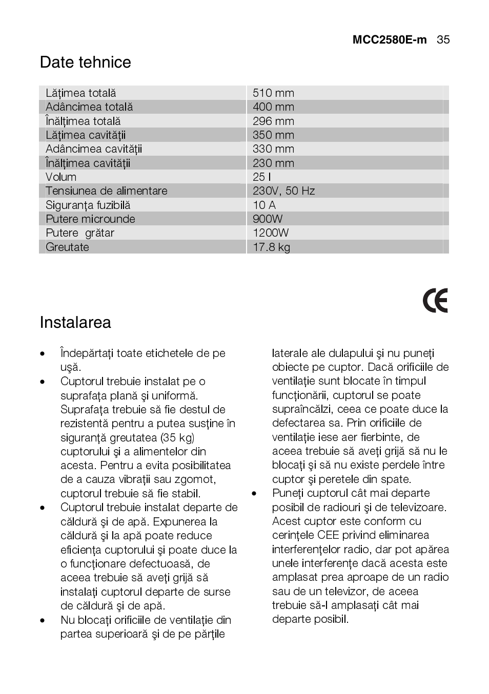 AEG MCC2580E-M User Manual | Page 35 / 284