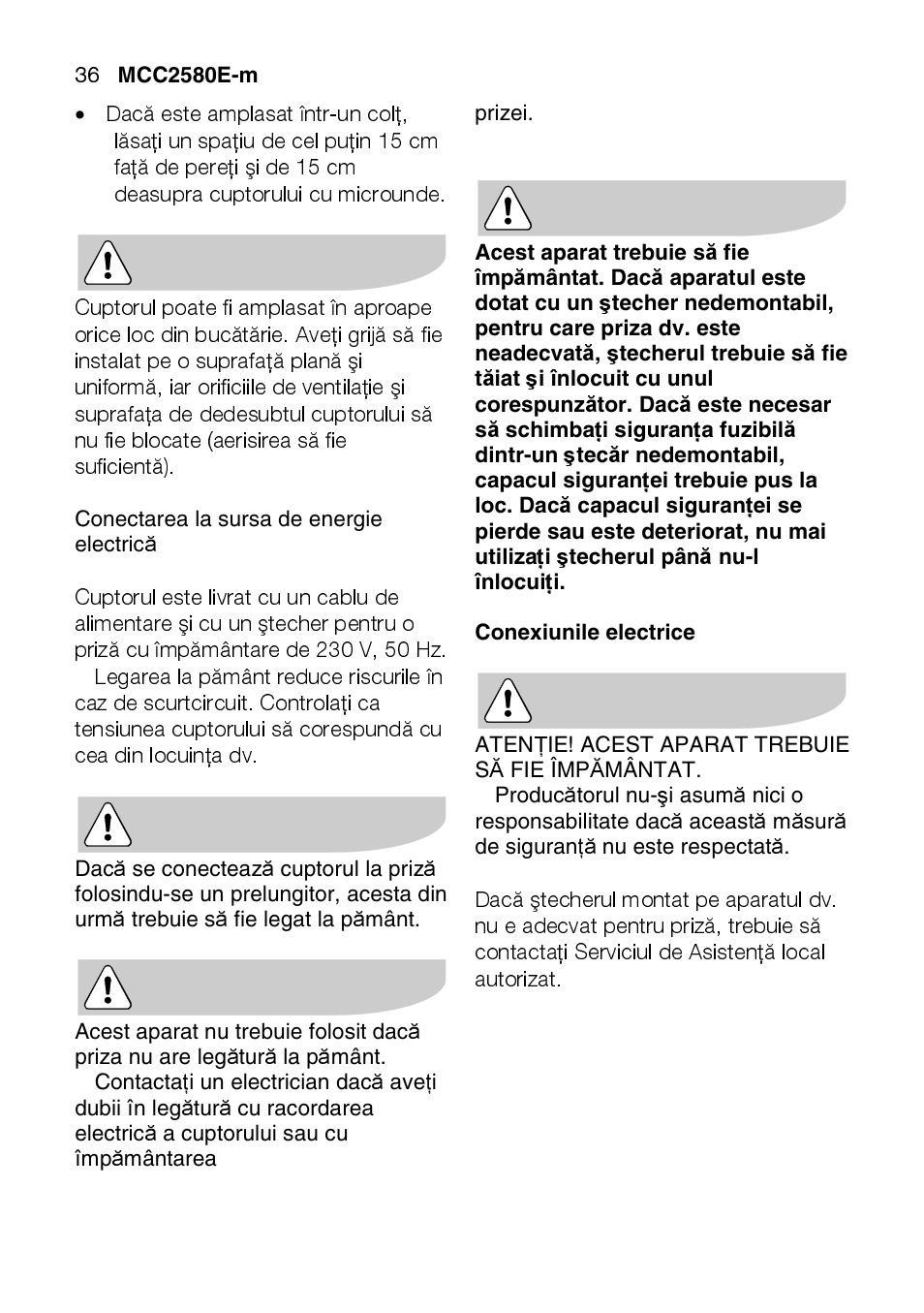 AEG MCC2580E-M User Manual | Page 36 / 284