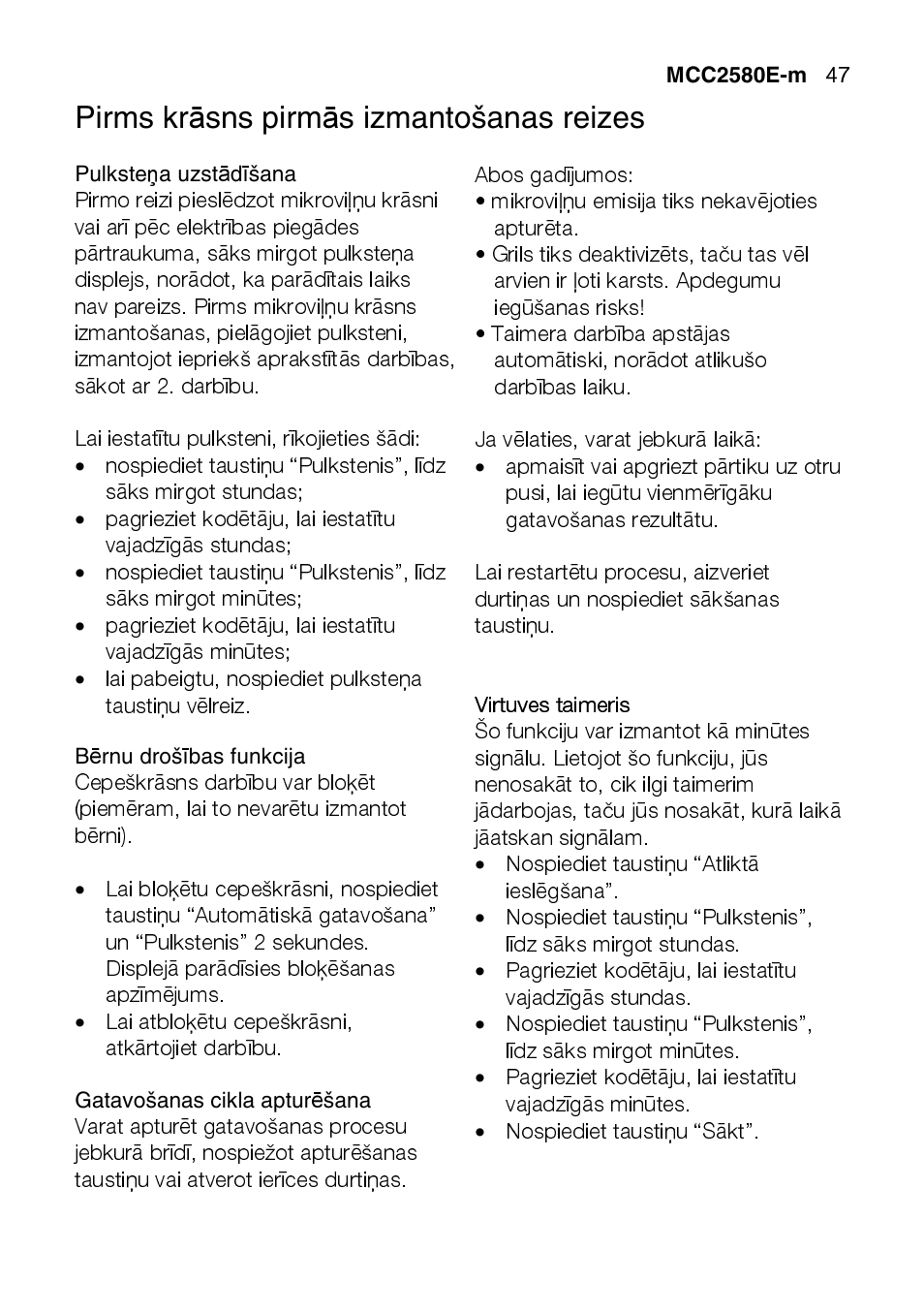 AEG MCC2580E-M User Manual | Page 47 / 284