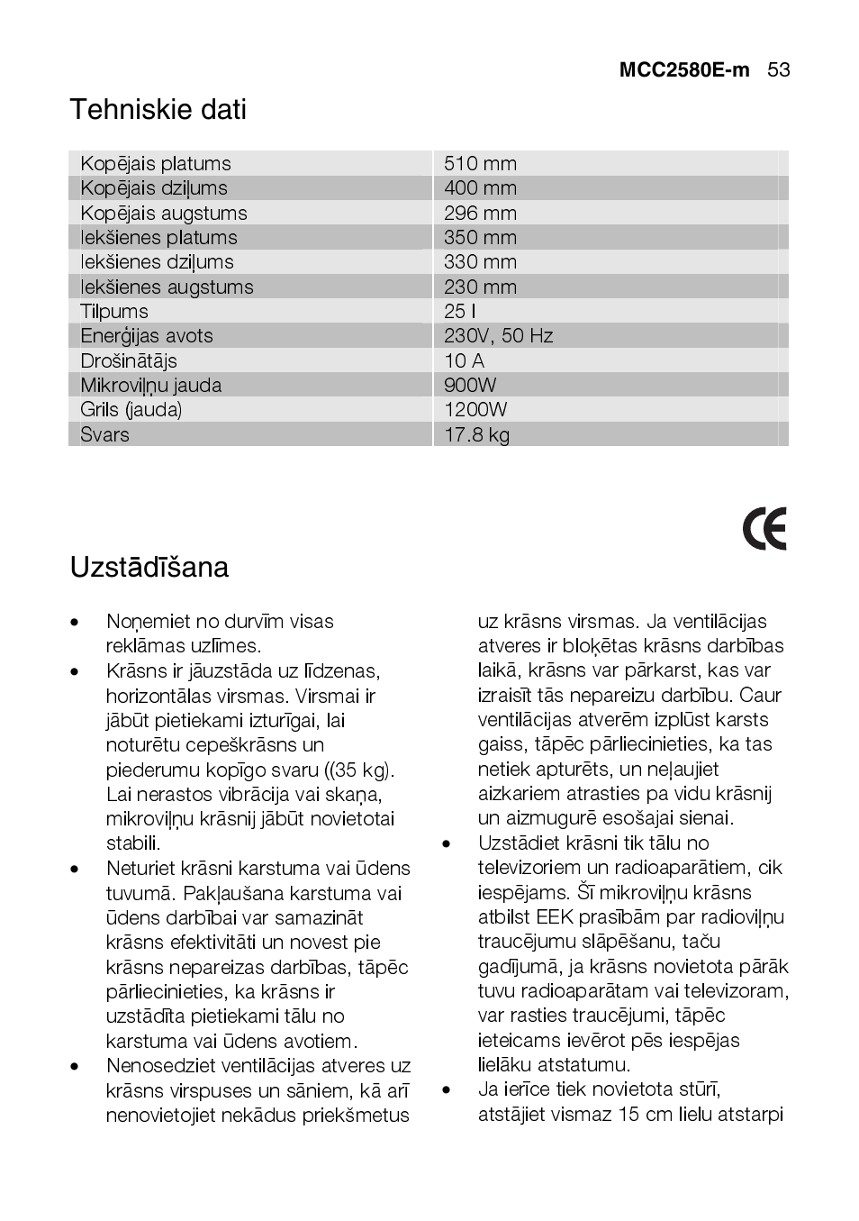 AEG MCC2580E-M User Manual | Page 53 / 284