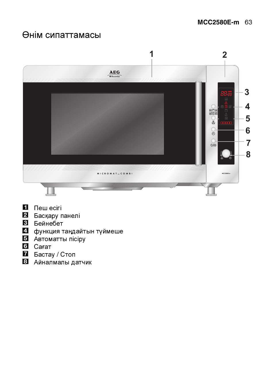 Өнім сипаттамасы | AEG MCC2580E-M User Manual | Page 63 / 284