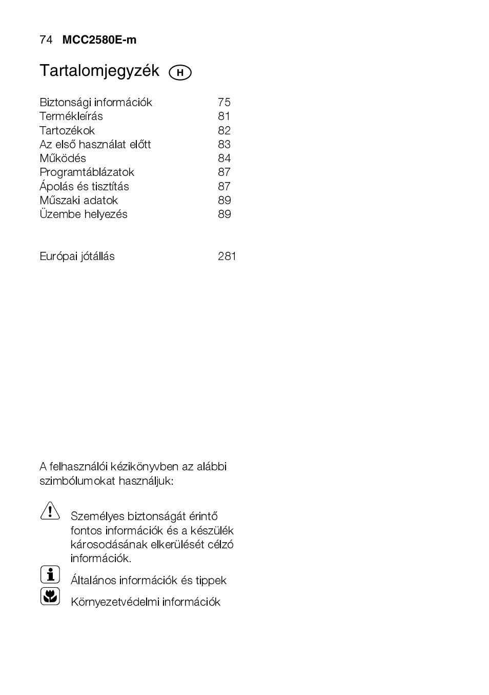 AEG MCC2580E-M User Manual | Page 74 / 284