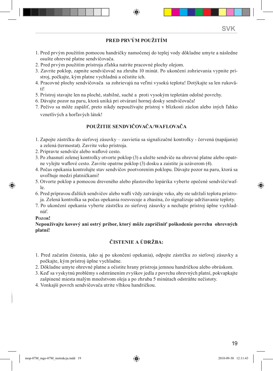 MPM MGO-07M User Manual | Page 19 / 24