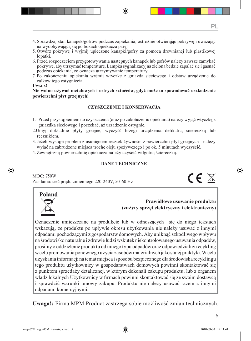 Poland | MPM MGO-07M User Manual | Page 5 / 24