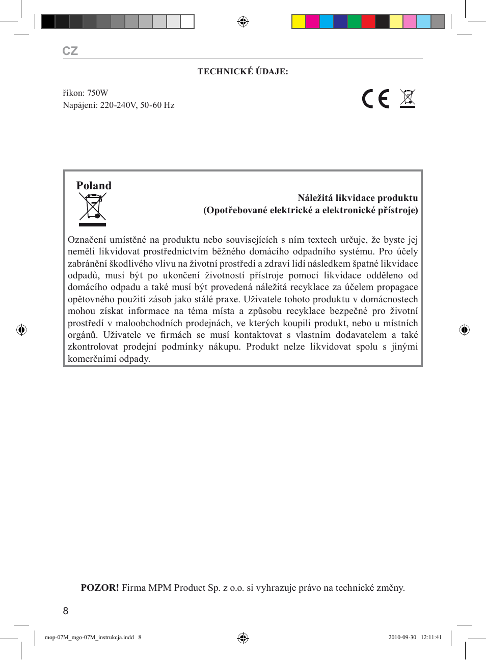 Poland | MPM MGO-07M User Manual | Page 8 / 24