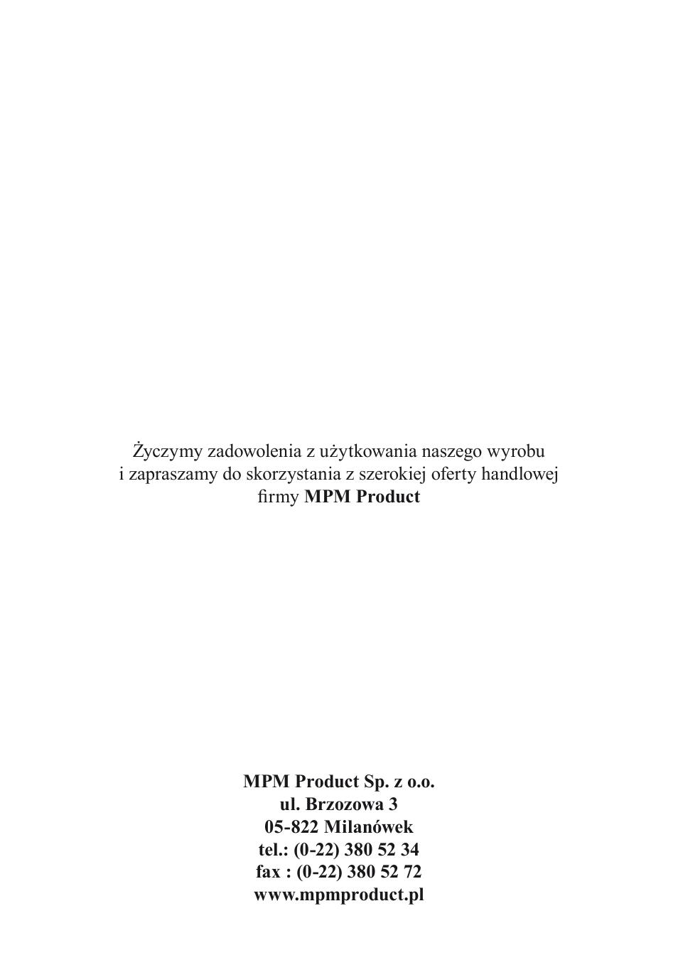 MPM MGO-05M User Manual | Page 24 / 24