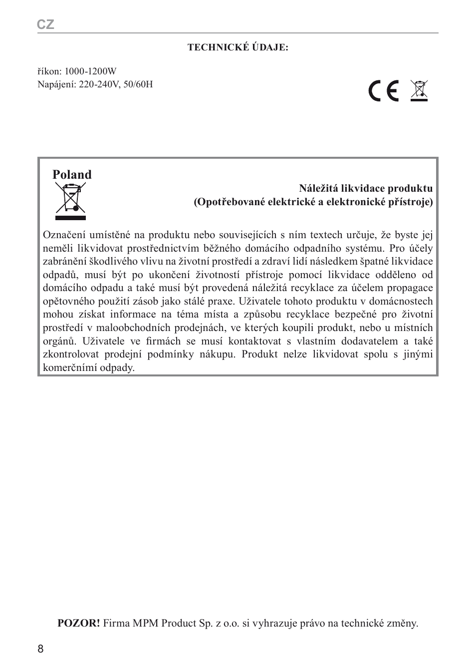 Poland | MPM MGO-05M User Manual | Page 8 / 24