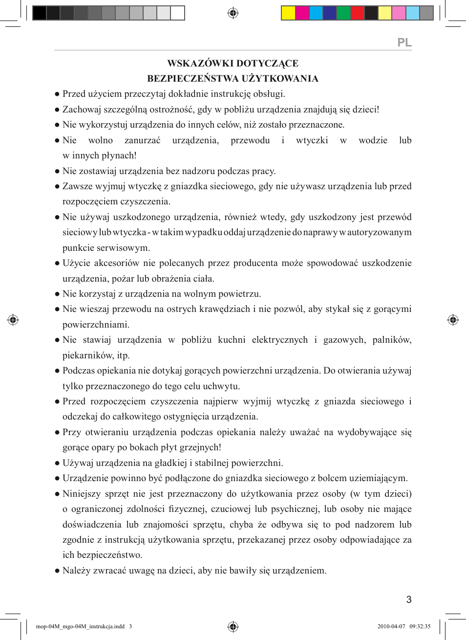 MPM MGO-04 User Manual | Page 3 / 24