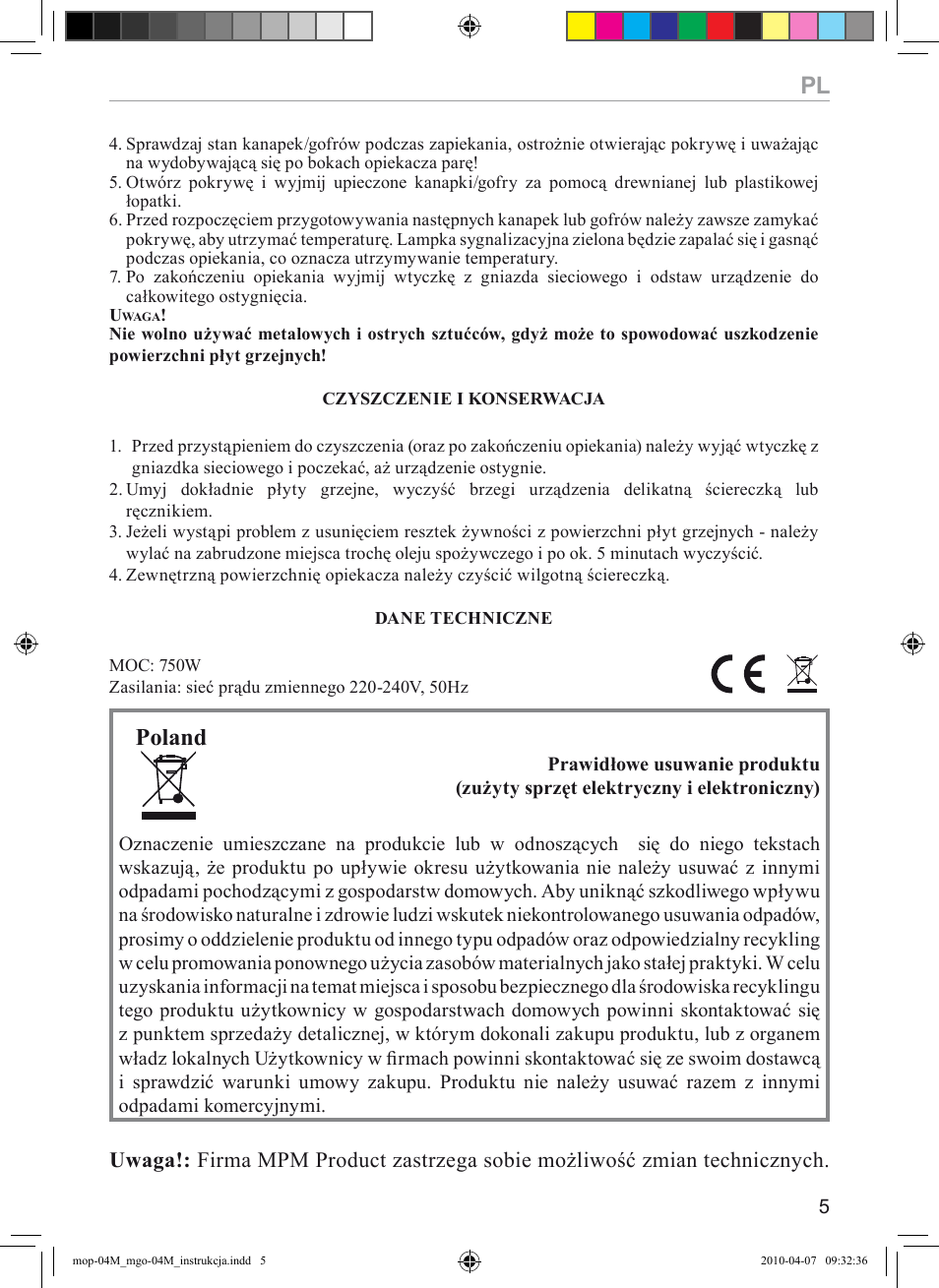 Poland | MPM MGO-04 User Manual | Page 5 / 24