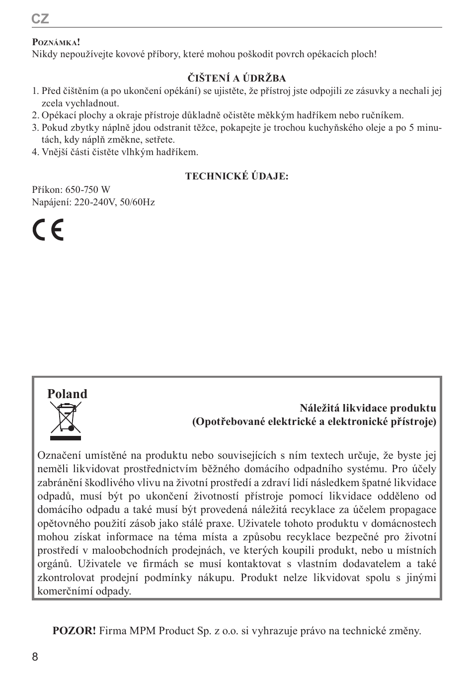 Poland | MPM MOP-09M User Manual | Page 8 / 24