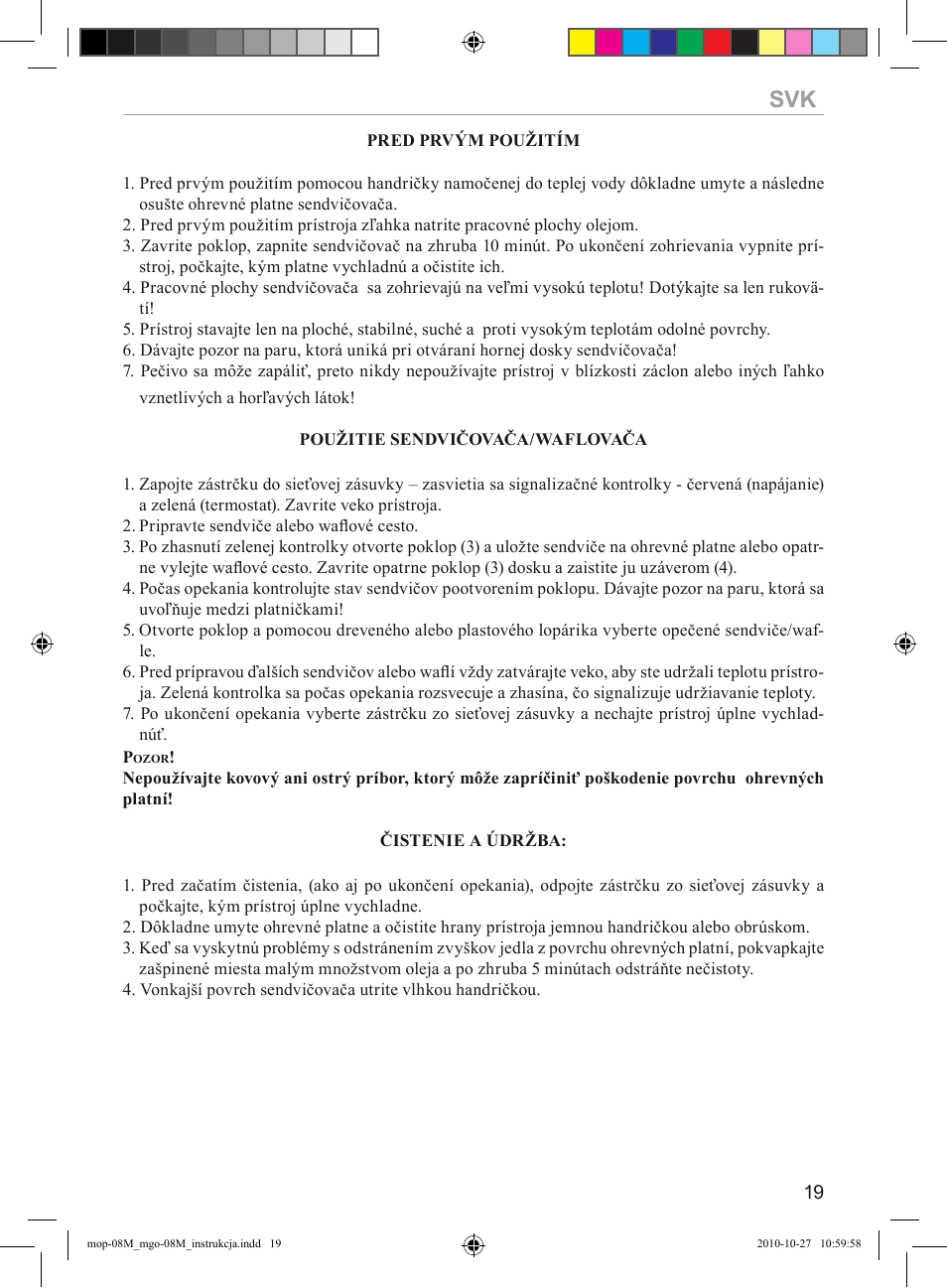 MPM MGO-08M User Manual | Page 19 / 24