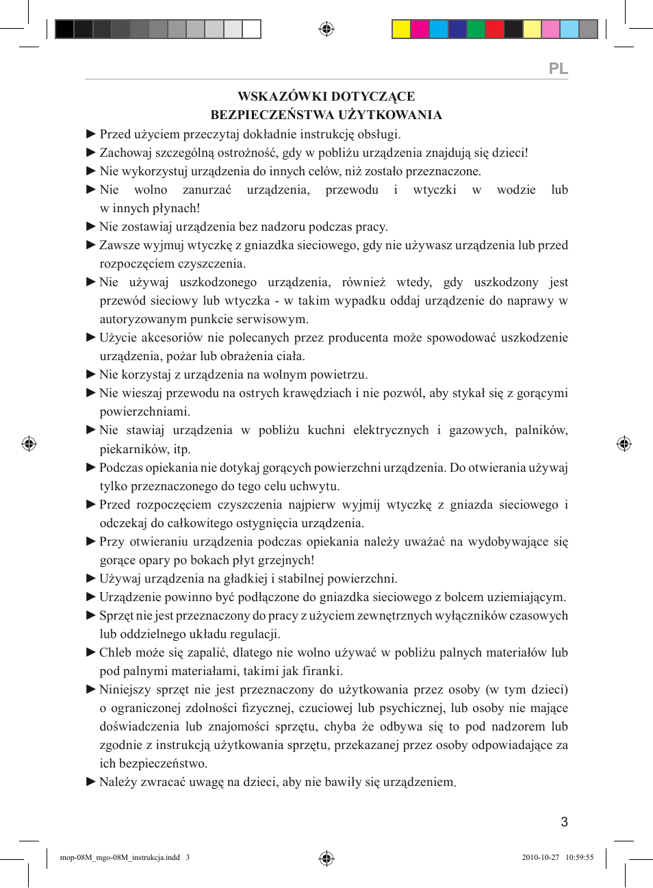 MPM MGO-08M User Manual | Page 3 / 24