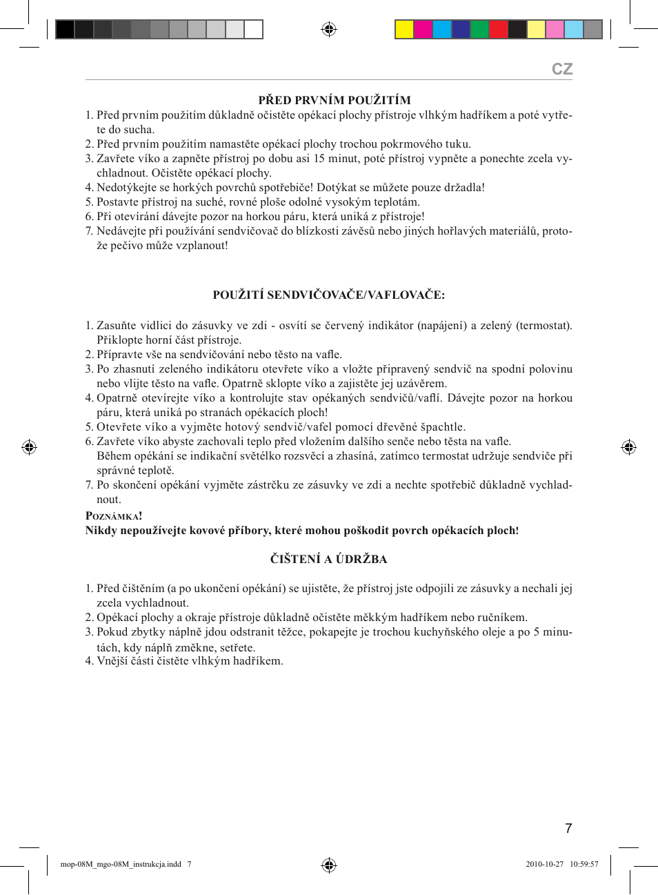 MPM MGO-08M User Manual | Page 7 / 24
