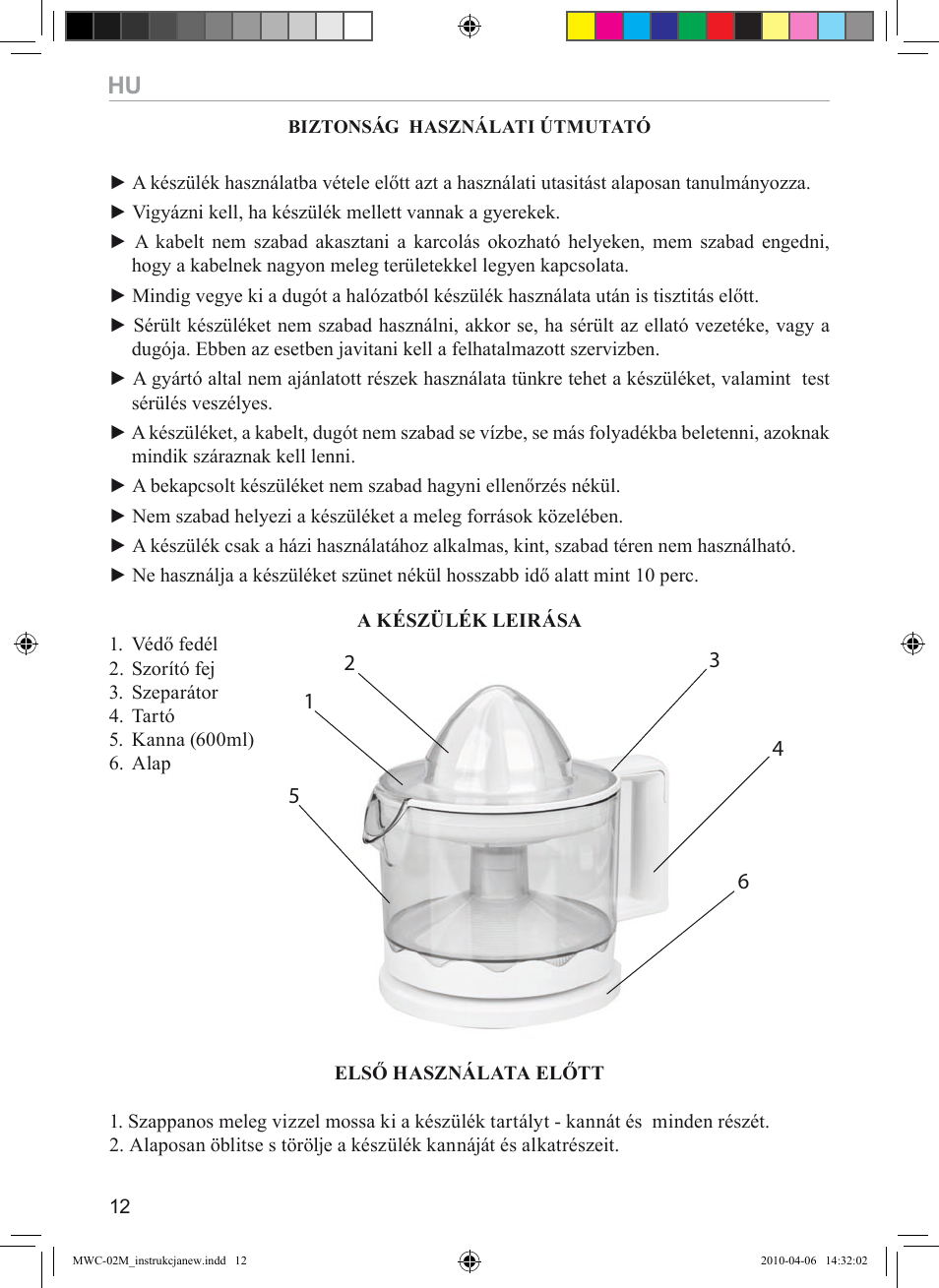 MPM MWC-02 User Manual | Page 12 / 24