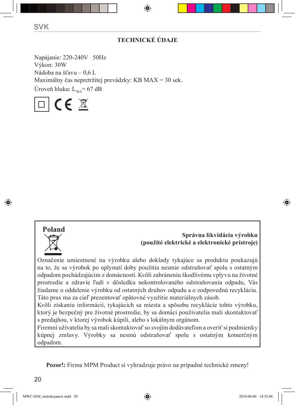 Poland | MPM MWC-02 User Manual | Page 20 / 24