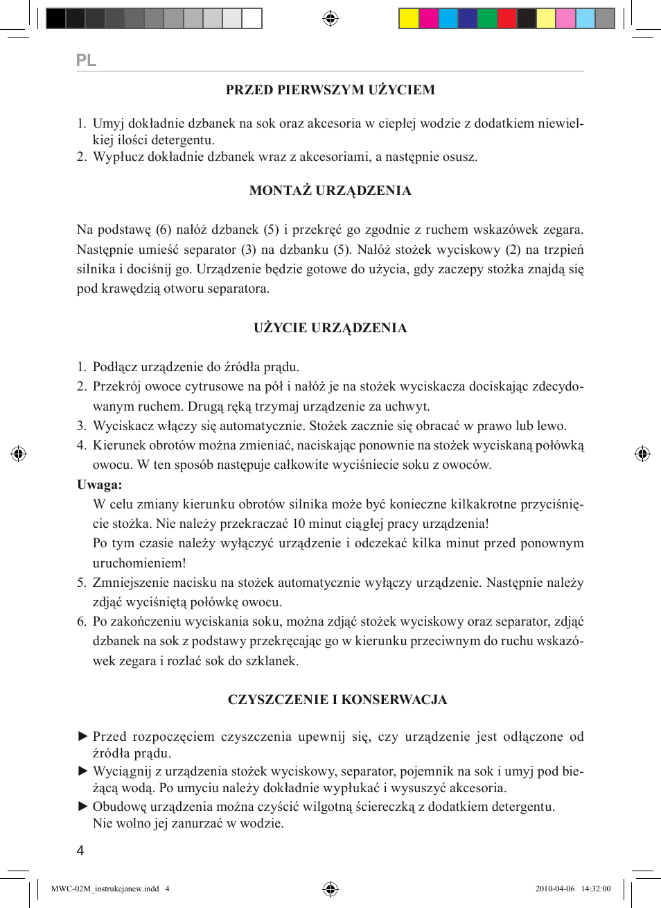 MPM MWC-02 User Manual | Page 4 / 24