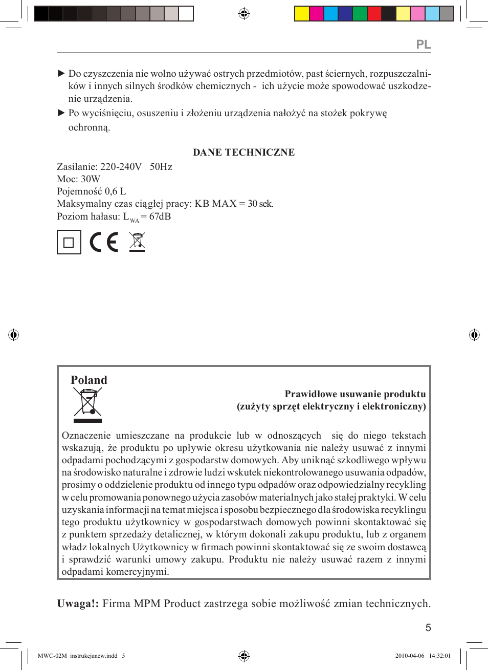 Poland | MPM MWC-02 User Manual | Page 5 / 24