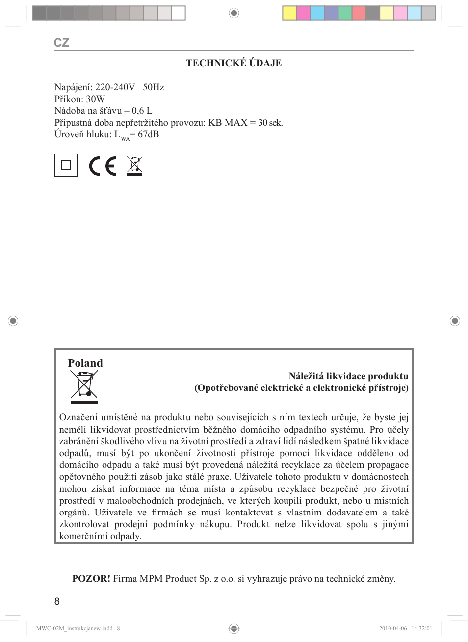 Poland | MPM MWC-02 User Manual | Page 8 / 24