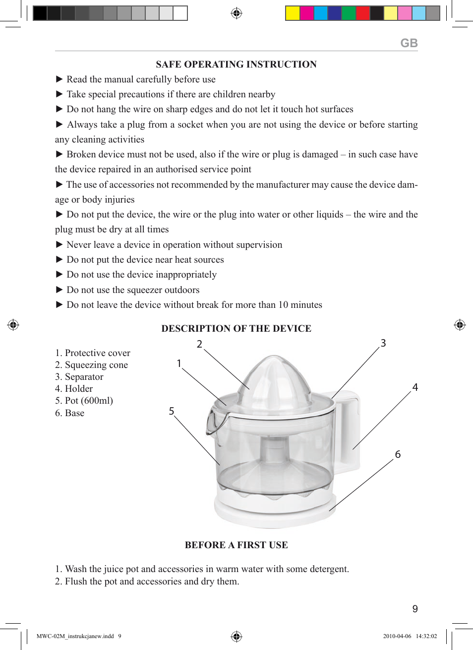 MPM MWC-02 User Manual | Page 9 / 24