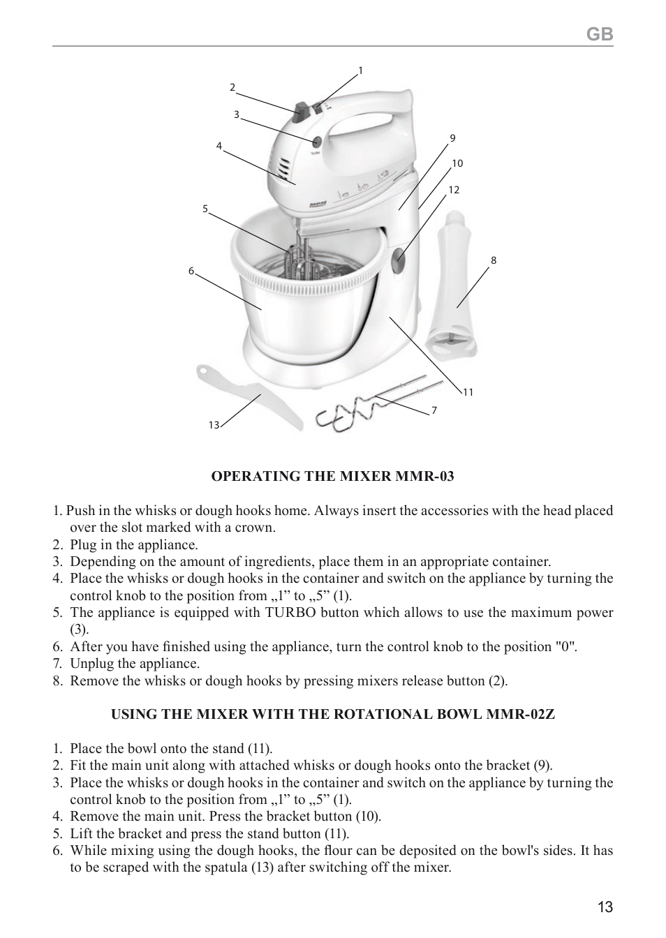 MPM MMR-03 User Manual | Page 13 / 34