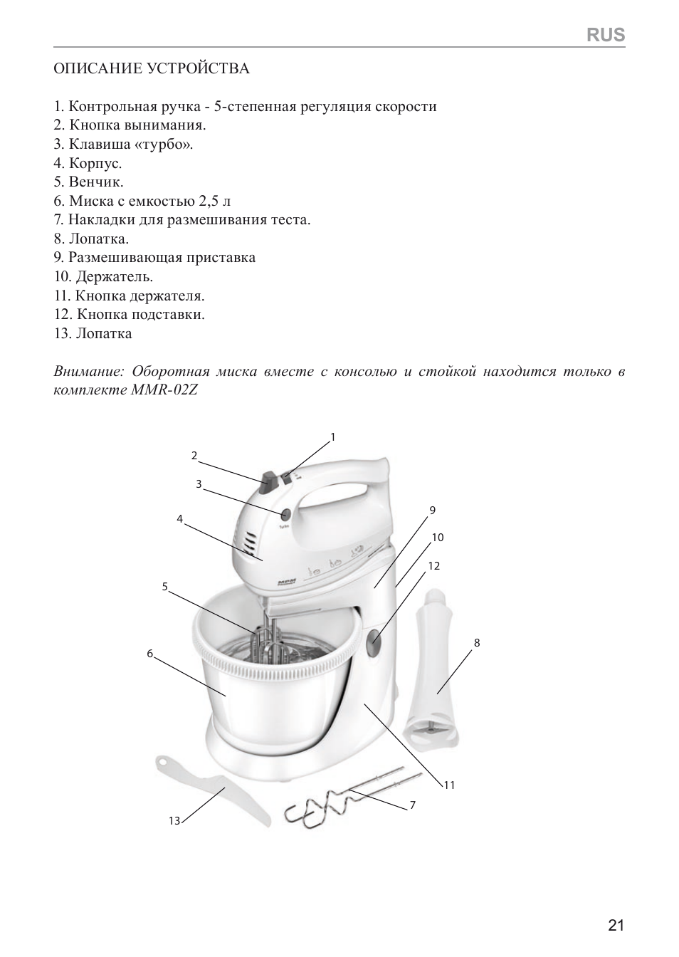 MPM MMR-03 User Manual | Page 21 / 34