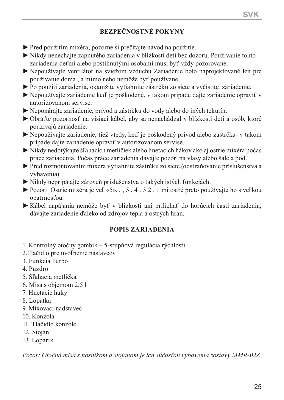 MPM MMR-03 User Manual | Page 25 / 34