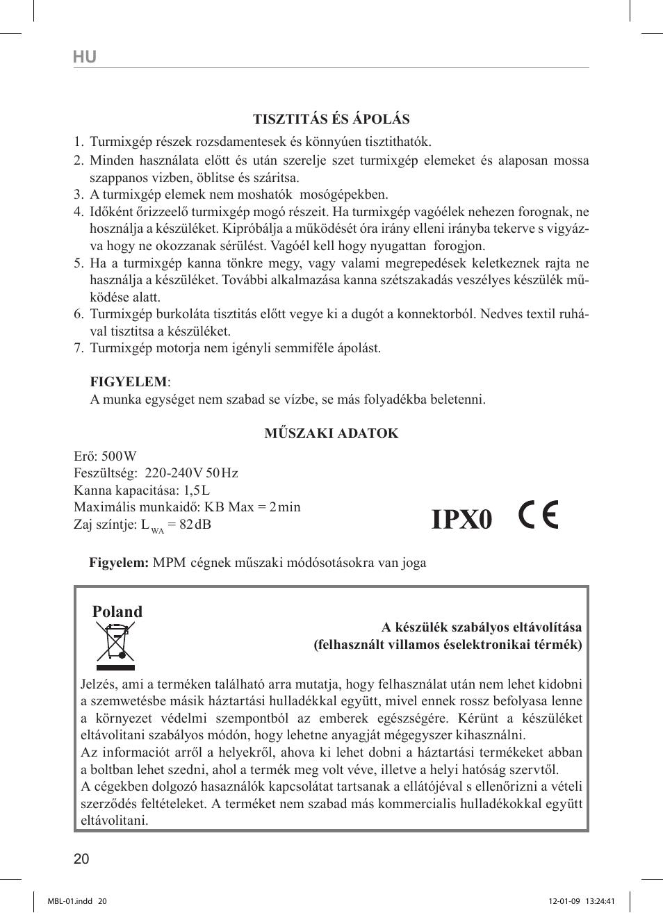 Poland | MPM MBL-01M User Manual | Page 20 / 36