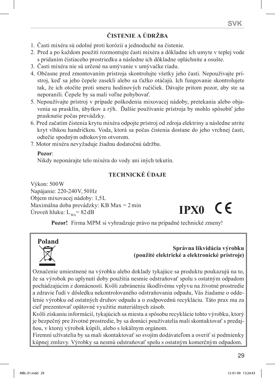 Poland | MPM MBL-01M User Manual | Page 29 / 36