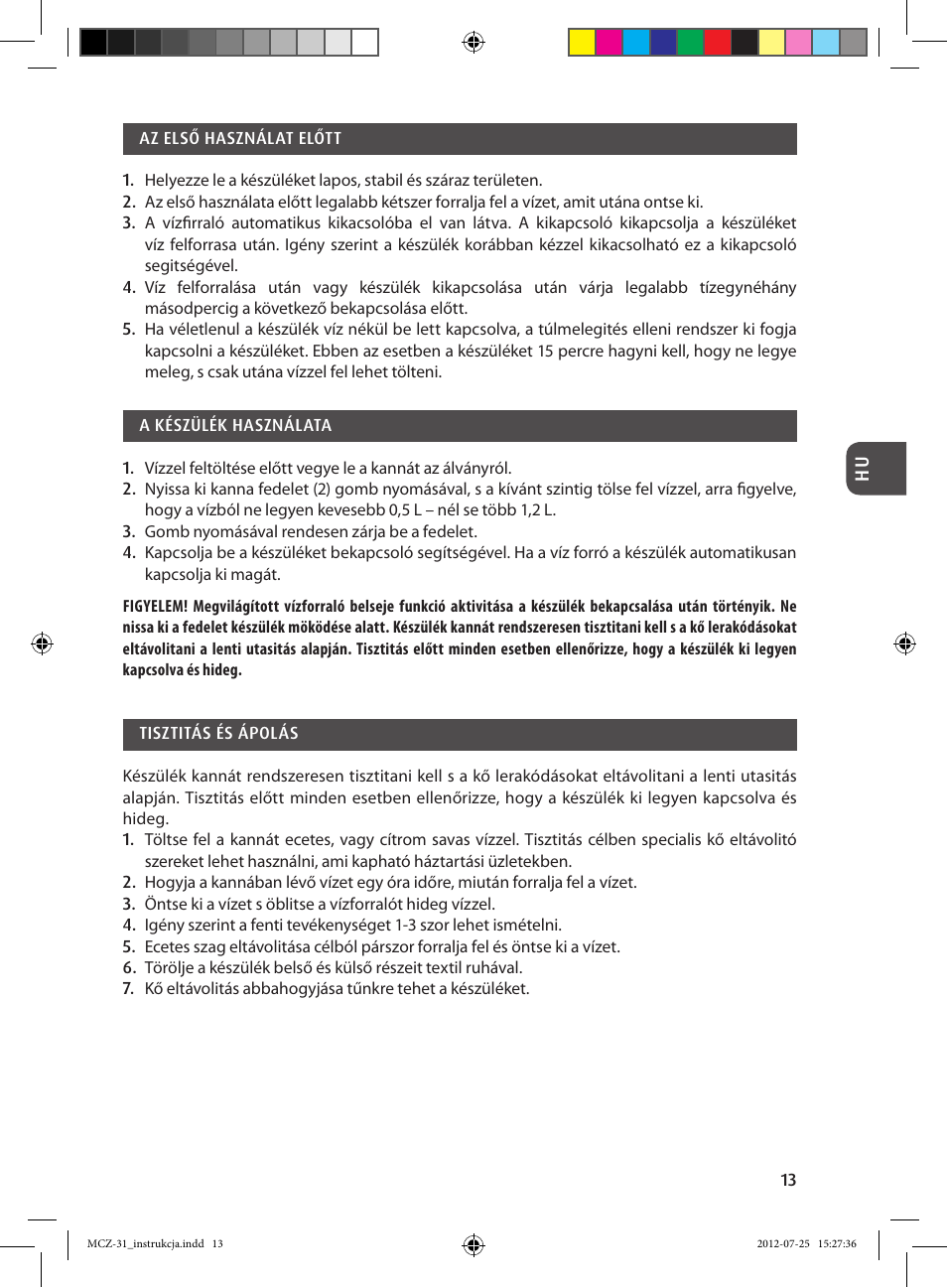MPM MCZ-31 User Manual | Page 13 / 24