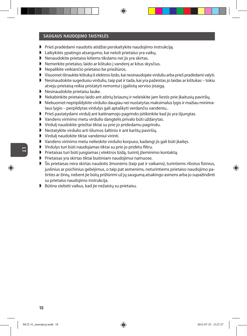MPM MCZ-31 User Manual | Page 18 / 24