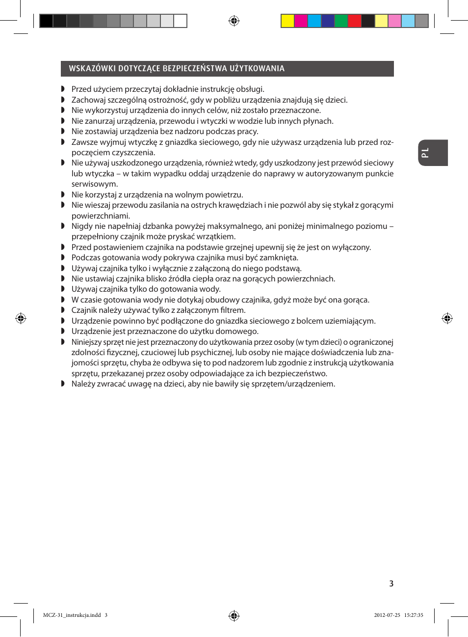 MPM MCZ-31 User Manual | Page 3 / 24