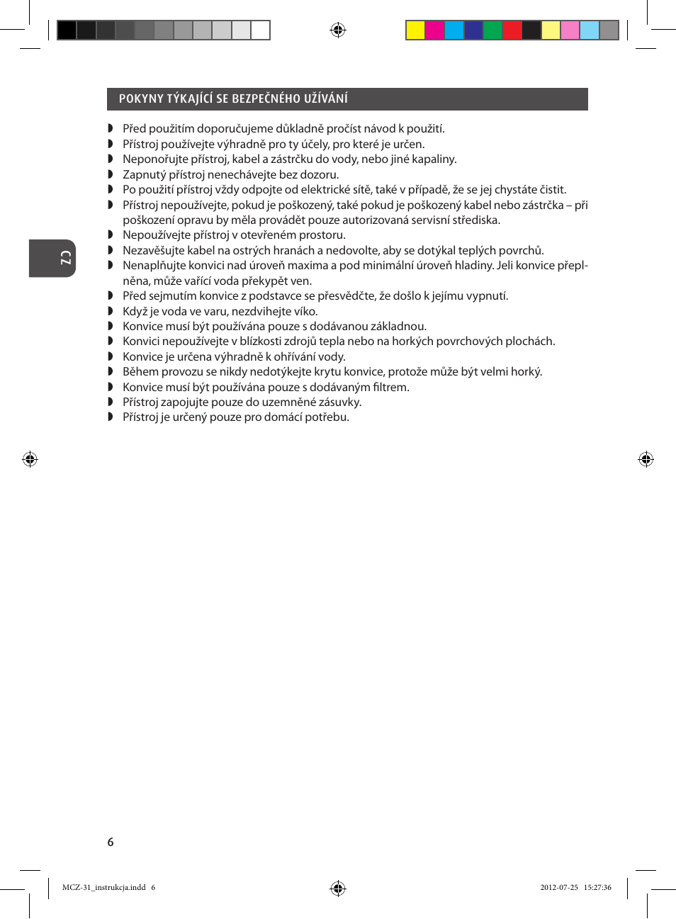 MPM MCZ-31 User Manual | Page 6 / 24