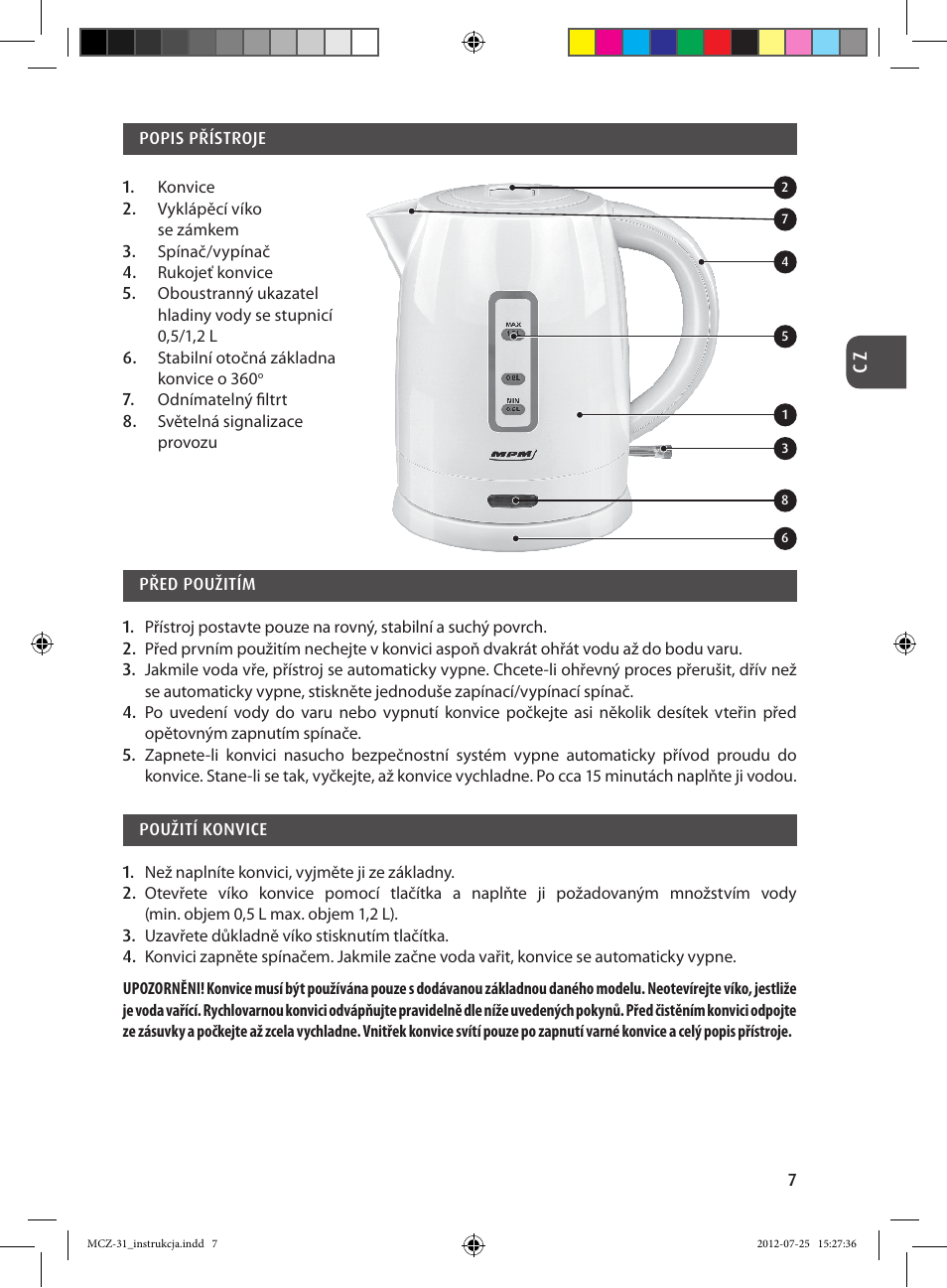 MPM MCZ-31 User Manual | Page 7 / 24