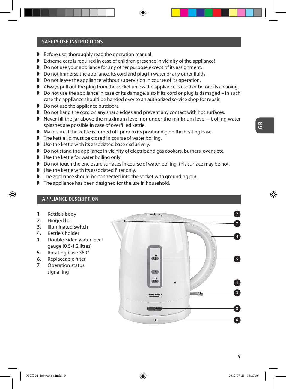 MPM MCZ-31 User Manual | Page 9 / 24